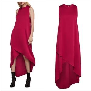 BCBG Maxazria high neck tulip hem asymmetrical dress